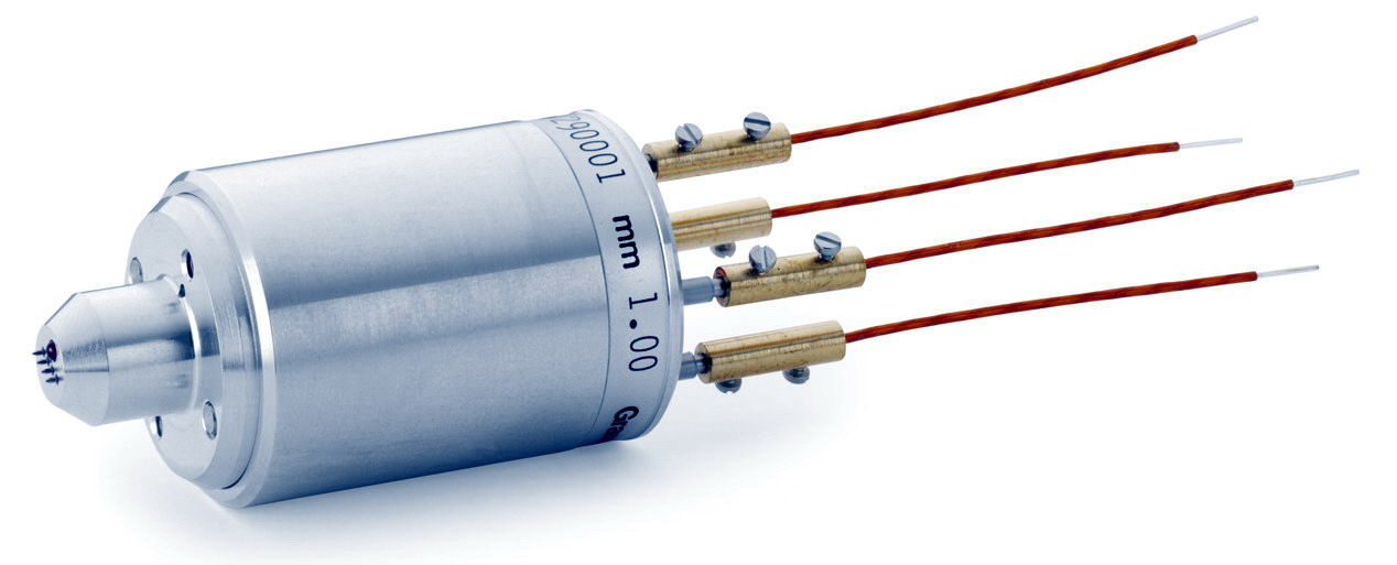 Cylindrical four point probe head